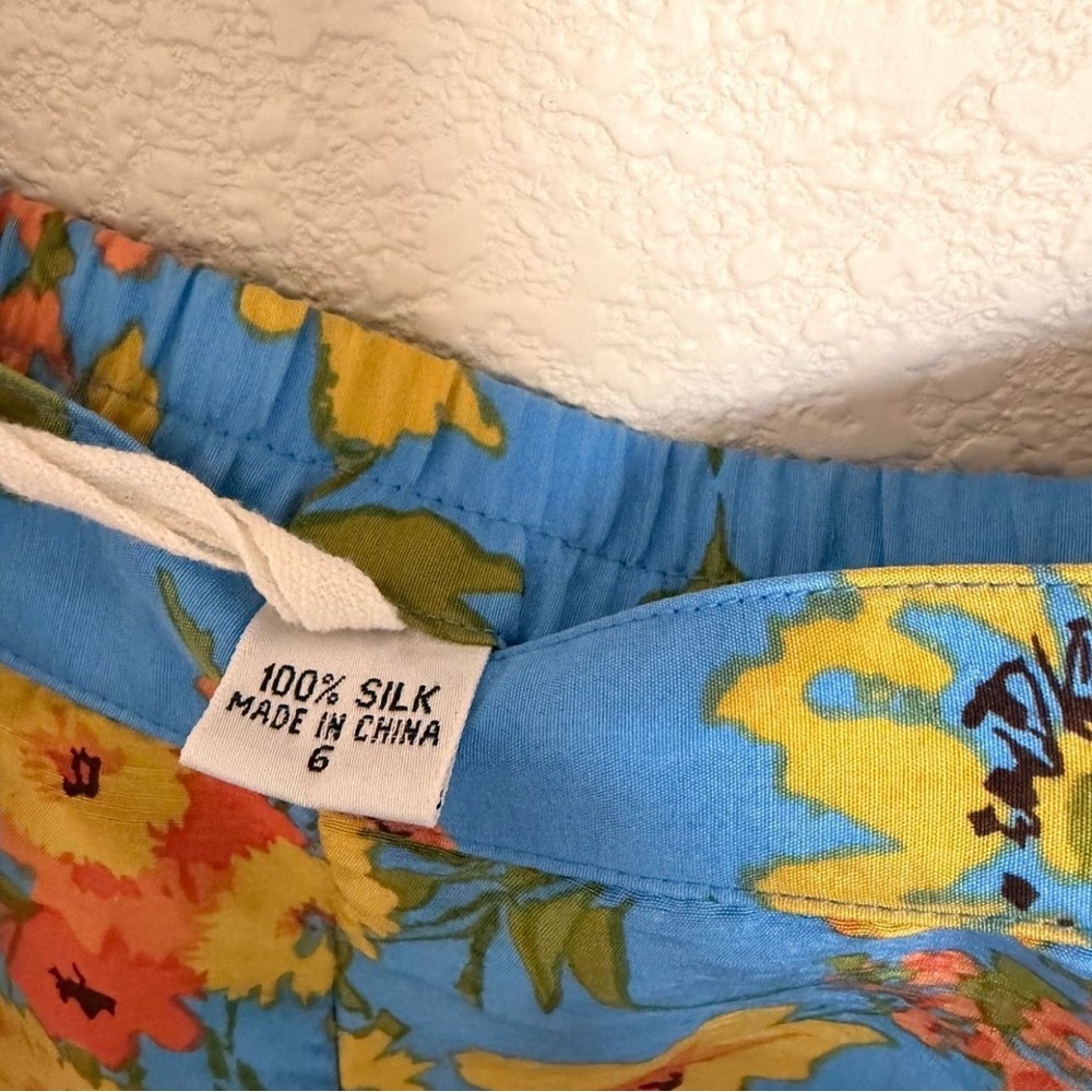 vintage 100% silk floral pants - Picture 4 of 5